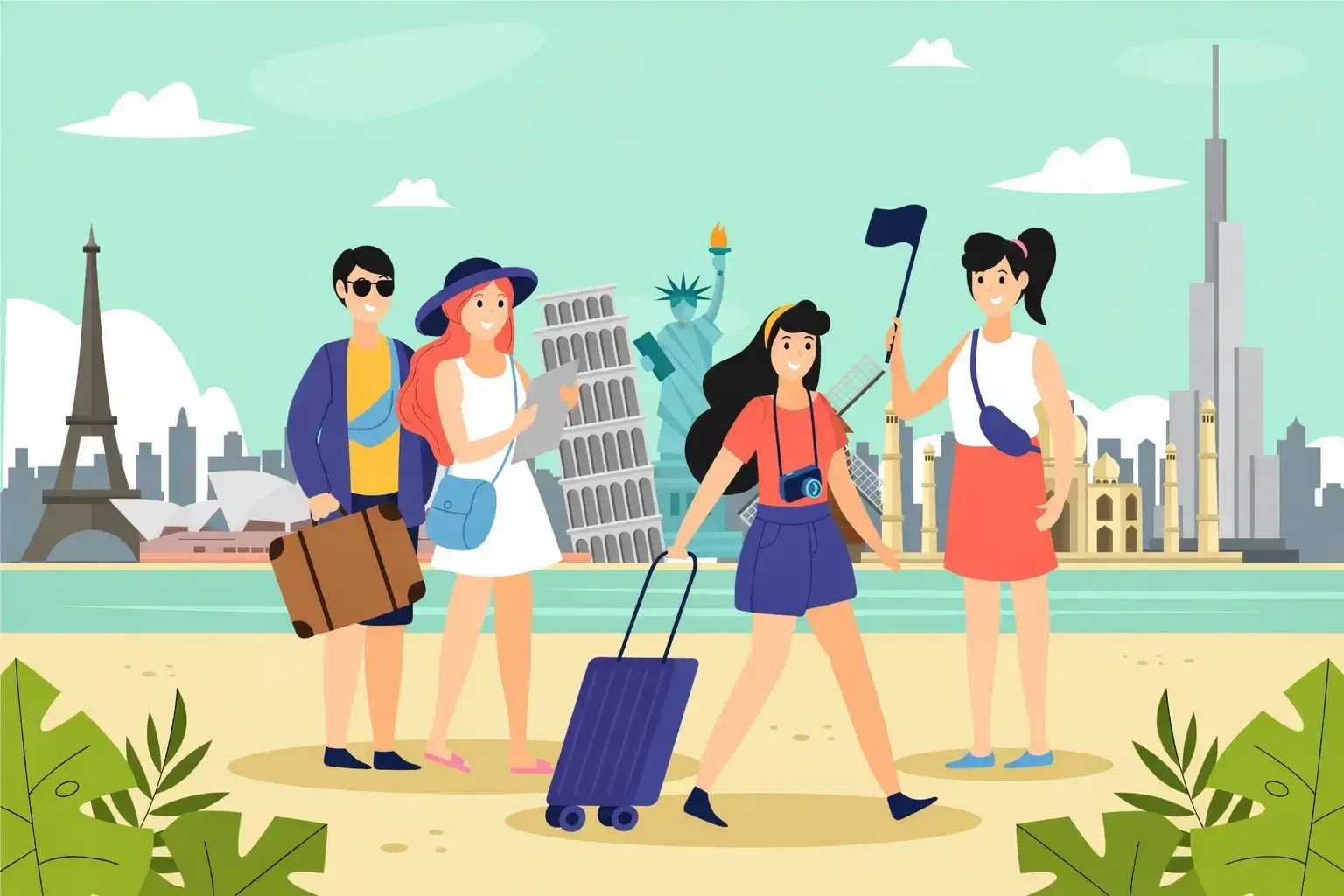 International traveler using smartphone with stable mobile internet connection while exploring foreign city in spring