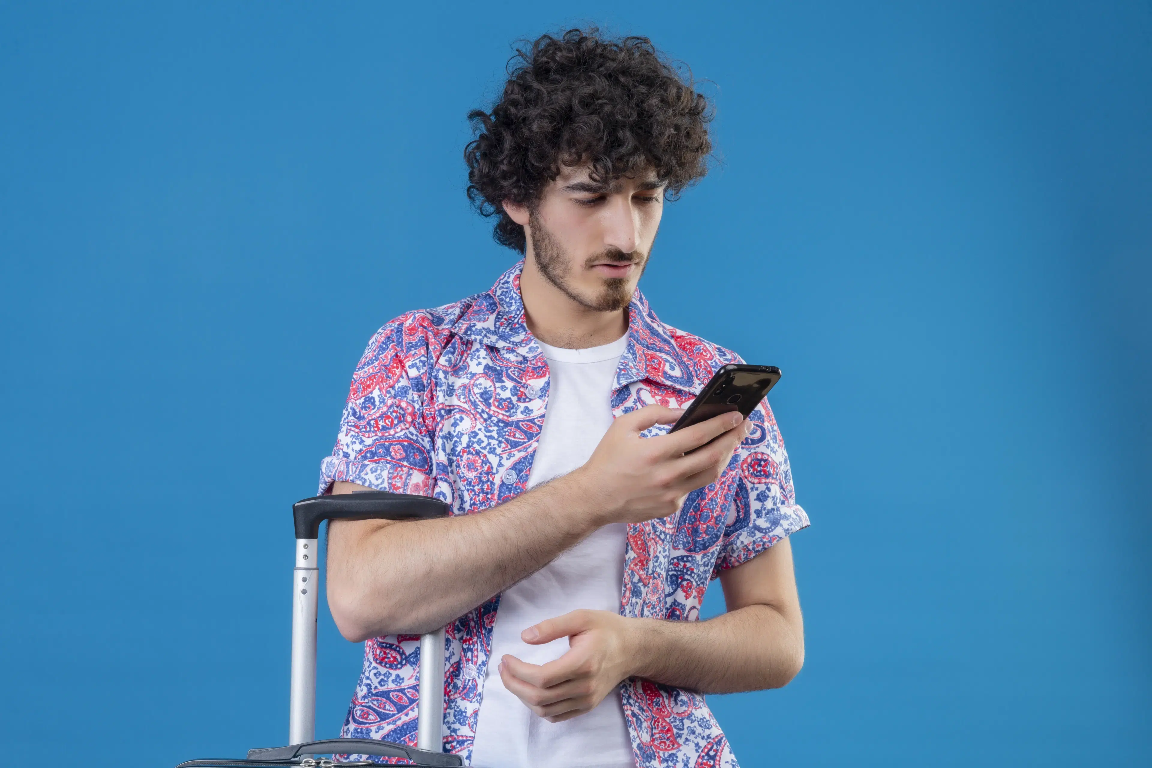 International traveler moving across multiple countries with seamless mobile connectivity