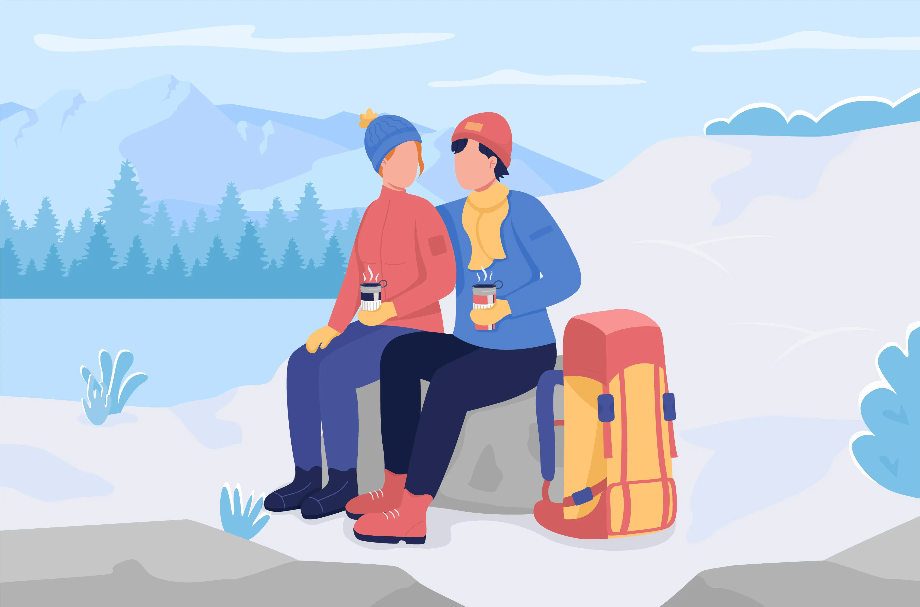 Traveler exploring snowy Switzerland with seamless connectivity from Olysim